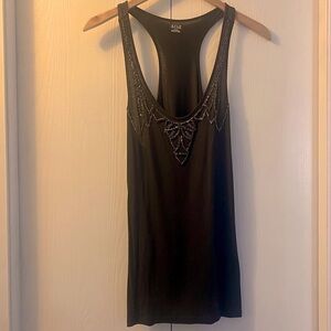 a.n.a Brown Tank Top with Intricate Beading